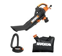 WORX TRIVAC 3-in-1 Electric Leaf Blower for Lawn Care, Leaf Shredder and Leaf Vacuum with Bag, 350CFM and 210mph, Leaf Shredder with Metal Impeller, Bag