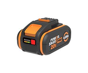 WORX WA3014 PowerShare PRO Battery 20 V - 4000 mAh Li-Ion, Rechargeable, Powerful Battery with Integrated Charge Indicator for All WORX Devices