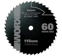 WORX WA5047 WORXSAW 115mm 60T HSS Compact Circular Saw Disc Metal Cutting Disc