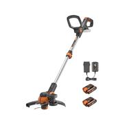 WORX WG163E 18V (20V MAX) Cordless Grass Trimmer With Command Feed And 2 Batteries Strimmer Line Strimmers Edge Cutter Black