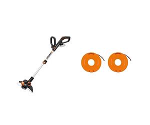 WORX WG163E.9 18V (20V Max) Cordless Grass Trimmer, Strimmers, Line Strimmer Edge Cutter (Tool only - battery & charger sold separately) and WA0004 Replacement Spool and Line for Grass Trimmers Orange