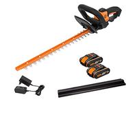 WORX WG261E.1 20V Cordless Hedge Trimmer, 45cm Dual-Action Blades, with 2 x 2.0Ah Batteries and Charger
