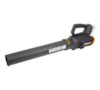 Worx WG547E.9 Cordless Leaf Blower 20V Turbine Technology, Two Speed Levels, One-Hand Operation, Without Battery & Charger, 20 V, Black/Orange