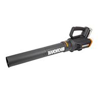 Worx WG547E.9 Cordless Leaf Blower 20V Turbine Technology, Two Speed Levels, One-Hand Operation, Without Battery & Charger, 20 V, Black/Orange