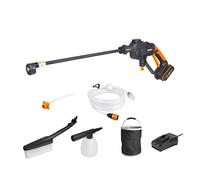 WORX WG620E.2 Battery Pressure Washer Hydroshot 20 V - Mobile Pressure Washer Including Multi-Spray Nozzle, Washing Brush, Foam Nozzle, Bottle Adapter, 6 m Hose, Charger & 20 V Li-Ion Battery