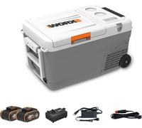 Worx White Wx876 Electric & Battery Cooling Fridge Portable Freezer 20V