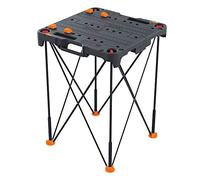 Worx WX066 Sidekick Folding Work Table, Portable All-in-one Work Bench | 13lbs steel-ABS frame; 300lbs weight capacity; stable locked legs; fast fold storage; link locks & clamp dogs for DIY work