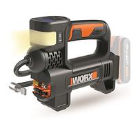 WORX WX092.9 Battery Compressor - 4 in 1: Multifunctional Air Pump with Precise Digital Display & Pressure Control, Work Light & SOS Emergency Signal Light - Max. 10 Bar - Without Battery and Charger