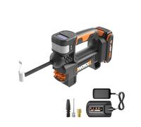 WORX WX092L 20V 2.0Ah 2 in 1 Cordless Inflator Battery and Charger Included, max. 10 Bar, Digital pressure display