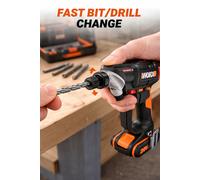 WORX WX177 20V Drill Cordless Drill Screws Drill 2-IN-1 Schnellsystem Set New