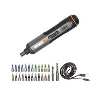 WORX WX240 3.6V (4V MAX) Mini Electric Screwdriver with 3-Gear Torque, 5Nm Power, 24pc Screwdriver Bits, LED Light - Lightweight, Cordless, USB C Cha
