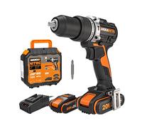WORX Nitro 18V (20V MAX) Cordless Impact Drill, PowerShare, Brushless Motor, 60Nm, 13mm Chuck, Variable Speed Control, LED Light, 2pcs 2.0 Ah Batteries Included, WX352