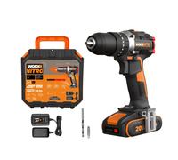 WORX WX355.1 20V 55Nm Cordless Brushless Combi Hammer Impact Drill with 2.0Ah Battery, Charger & Case (20 Torque Settings)