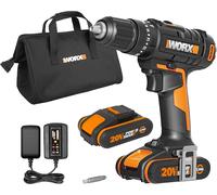 WORX WX370.1 PowerShare 20V Cordless Combi Hammer Drill Kit with 2 Batteries, C
