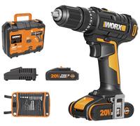 Worx WX370 20v Cordless Combi Drill with x2 2.0Ah Batteries & 30 Piece Accessory Pack