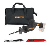 Worx WX501.9 20V Brushless Reciprocating Saw, 3000SPM, 26mm Stroke, Compact 320mm Body, Low-Vibration Design, LED Light, Tool-Free Blade Change, PowerShare Compatible - Bare Tool