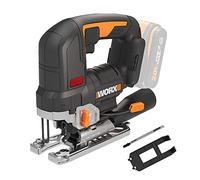 Worx WX542.9 Cordless Pendulum Lift Jigsaw 20 V, Brushless Motor, Professional Jigsaw with Suction Adapter, Ideal for Mitre Cuts, PowerShare Compatible, Without Battery and Charger, Black
