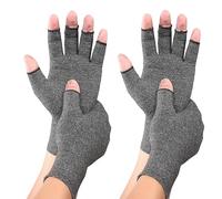 Worzwin Bamboo Compression Gloves - Bamboo Arthritis Gloves for Men Women - Compression Gloves for Arthritis, Grey 2 Pairs, M
