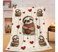 Wosabee Sloth Blanket, Soft Plush Fleece Animal Throw Blanket - Cozy Warm Stuffed Blankets Bedding Sloth Gifts for Women Girls Kids Adults 40"X50"