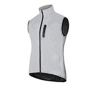 WOSAWE Men Totally Reflective Jacket Cool Sport Vest Windbreaker High Visibility Silver Cycling Pants Sets for Hiking Running Walking (Only Vest XXXL)