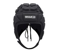 WOSAWE Rugby Headgear for Adults, Padded Sports Cap Breathable Head Cover for Baseball, Football, Training (Black, M)