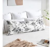 Wosendy Black Vintage Floral Lumbar Pillow Case Rectangular 14x36 Inch Floral Chinoiserie Flower Long Body Pillow Rustic Farmhouse Velvet Cushion Covers for Couch Bed Sofa Home Decor Pack of 1