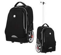 woshapce 19 Inch Rolling Laptop Travel Backpack with Wheels - 14 Inch Laptop Wheeled Backpack, Carry on Suitcase Computer Bag for Adults Business School Work (Black)