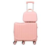 woshapce Kids Ride-On Suitcase 20 Inch, Children's Trolley Case with Retractable Handle and 6 Spinner Wheels, Lightweight Travel Luggage for Boys Girls, Family Trips and Airport Queues Pink B
