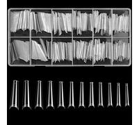 woshilaoDS 240 Pcs Clear Acrylic Nail Tips, Extra Long Full Cover False Artificial Nail Tips, Press On Nails, Ballerina French Fake Nails for Manicure Salon (Clear)
