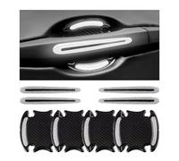 woshisanni 8Pcs Car Door Handle Protectors for Land Rover Range Rover Velar 2017-2020, Carbon Fiber Scratch Protection Sticker Car Door Handle Safety Reflective Strips,White