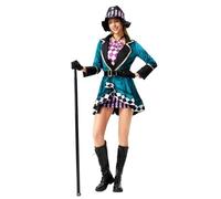 WOSHISHENXIAN Halloween Costume for Women Adult Magician/Tamer Stage Performance Suit Tuxedo Fancy Cosplay Wonderland Dress (3XL)