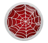 WOSHJIUK Luminous Cabinet Knobs,4 Pack Dresser Knobs,Spider Web red Background,Fluorescent Drawer Pulls Cabinet Hardware