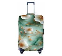 Woshuwo 3D Gold Flowers On Marble Elastic Travel Luggage Covers Dustproof Scratch-Resistant Suitcase Protector Fit 22-24 Inch