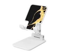 Woshuwo Abstract Black Old Mable With Gold Foldable Cell Phone Stand Adjustable Angle Height Desktop Portable Cellphone Cradle Compatible With All Smartphone White-Style