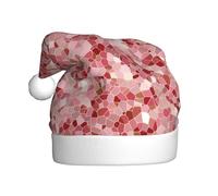 Woshuwo Abstract Brown Beige Color Shapes Santa Hat Adult Xmas Headwear Novelty Christmas Hat