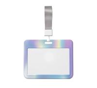 Woshuwo Abstract Color Sliding Id Badge Holder Hard Plastic Work Card Case Name Tag Protector for Nurses Office
