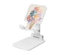 Woshuwo Abstract Flower Bouquet Pastel Petals Foldable Cell Phone Stand Adjustable Angle Height Desktop Portable Cellphone Cradle Compatible With All Smartphone White-Style