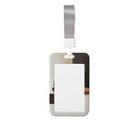 Woshuwo Abstract Gavel Minimalist Geometric Justice Sliding Id Badge Holder Hard Plastic Work Card Case Name Tag Protector for Nurses Office