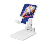 Woshuwo Abstract Soccer Ball Foldable Cell Phone Stand Adjustable Angle Height Desktop Portable Cellphone Cradle Compatible With All Smartphone White-Style