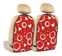 Woshuwo Abstract White Circles Dots Car Seat Back Kick Protectors,2 Pack Kick Mats With Storage Pockets For Vehicles To Protect From Dirt Mud Scratches