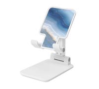 Woshuwo Agate Slice Blue Foldable Cell Phone Stand Adjustable Angle Height Desktop Portable Cellphone Cradle Compatible With All Smartphone White-Style