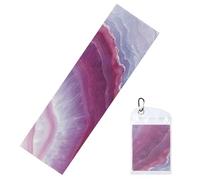 Woshuwo Agate Slice Megenta Cooling Towels For Neck And Face 40" X 12" Cool Sweat Rags Soft Breathable Chill Ice Towel For Sport Yoga Golf Gym