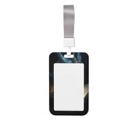 Woshuwo Ancient Dragon Reading Book Fantasy Art Sliding Id Badge Holder Hard Plastic Work Card Case Name Tag Protector for Nurses Office