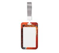 Woshuwo Angry Roaring Leopard Sliding Id Badge Holder Hard Plastic Work Card Case Name Tag Protector for Nurses Office