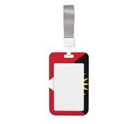 Woshuwo Antigua Barbuda Flag Sliding Id Badge Holder Hard Plastic Work Card Case Name Tag Protector for Nurses Office