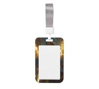 Woshuwo Archangel Majestic Glowing Sword Sliding Id Badge Holder Hard Plastic Work Card Case Name Tag Protector for Nurses Office