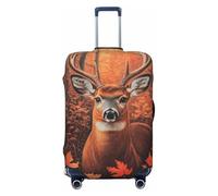 Woshuwo Autumn Forest Deer Elastic Travel Luggage Covers Dustproof Scratch-Resistant Suitcase Protector Fit 22-24 Inch