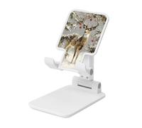 Woshuwo Beautiful Deer In The Snow-Covered Forest Foldable Cell Phone Stand Adjustable Angle Height Desktop Portable Cellphone Cradle Compatible With All Smartphone White-Style