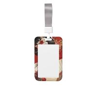 Woshuwo Beautiful Japanese Geisha Girl Sliding Id Badge Holder Hard Plastic Work Card Case Name Tag Protector for Nurses Office