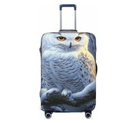 Woshuwo Beautiful White Owl Elastic Travel Luggage Covers Dustproof Scratch-Resistant Suitcase Protector Fit 22-24 Inch